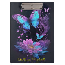 girly butterfly floral purple and turquoise