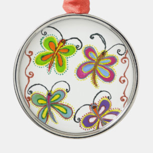 Girly Butterfly Metal Tree Decoration