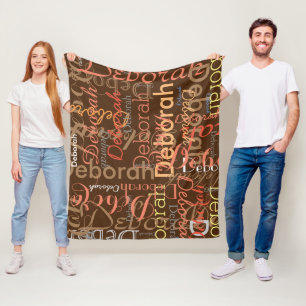 Girly Calligraphy Cool Typography Brown Fleece Blanket