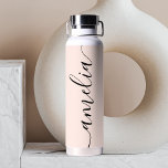 Girly Calligraphy Modern Blush Pink Water Bottle<br><div class="desc">Name in modern  script calligraphy.</div>