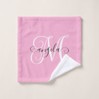 Girly Calligraphy Monogram Light Pink