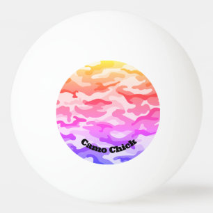 Girly Camouflage Pastels Monogram in Black Ping Pong Ball