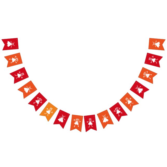 Girly Cartoonish Princesses Celebrates Bunting (All)