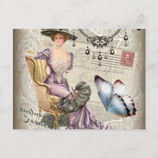 girly chandelier Vintage victorian Postcard (Front)