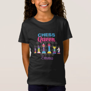 Girly Chess Queen Colourful Personalised T-Shirt