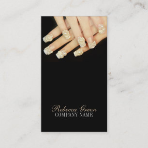 girly chic elegant manicure nails nail salon business card
