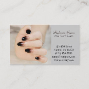 girly chic elegant manicure nails nail salon business card