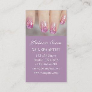 girly chic elegant manicure nails nail salon business card