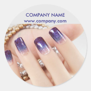 girly chic elegant manicure nails nail salon classic round sticker
