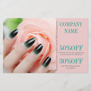 girly chic elegant manicure nails nail salon flyer
