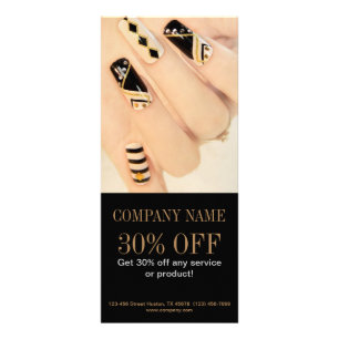 girly chic elegant manicure nails nail salon rack card