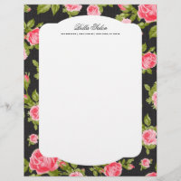 Girly Chic Elegant Vintage Floral Roses Border