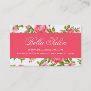 Girly Chic Elegant Vintage Floral Roses Business Card