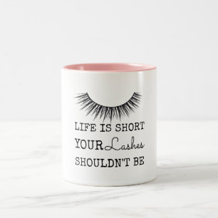 Girly Chic Eyelashes Design Two-Tone Coffee Mug