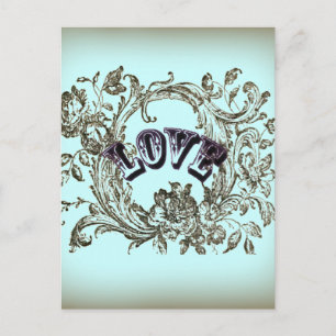 girly chic flourish swirl pastel colours victorian postcard