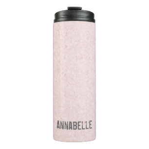 Girly chic glossy shine pink personalised thermal tumbler