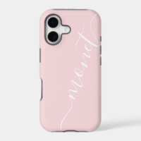 Girly Chic Handwritten Script Name Pink Custom