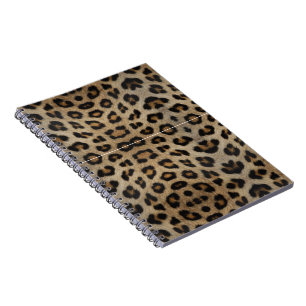 Girly chic leopard fur animal print pattern fun notebook