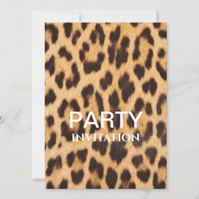 girly chic leopard print safari birthday party (Front)