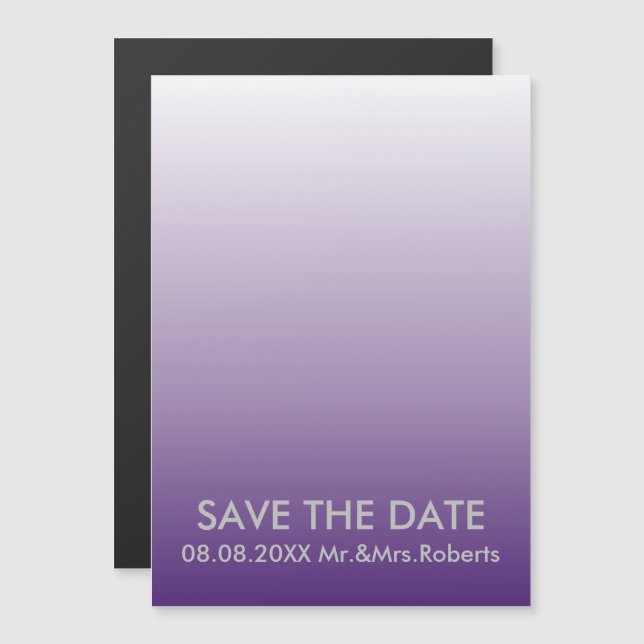 Girly Chic minimalist ombre lilac lavender purple Magnetic Invitation (Front/Back)