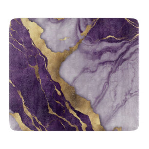 Girly Chic Minimalist Scandinavian Purple Marble  Cutting Board