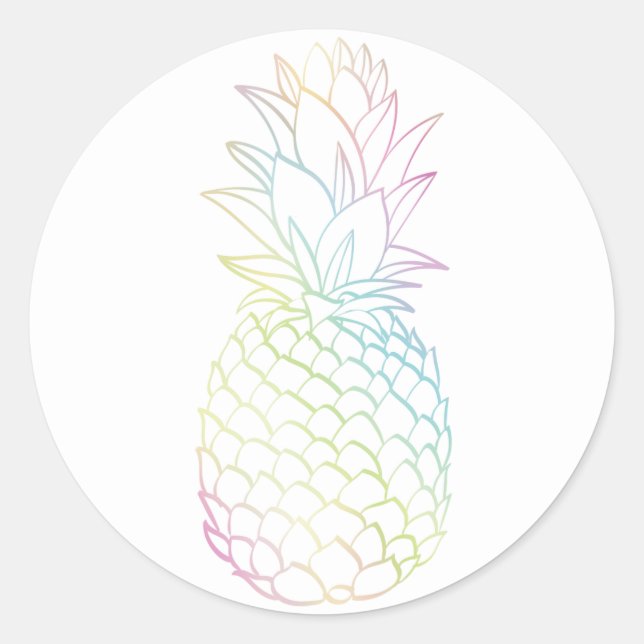Girly Chic Pineapple Ombre Rainbow Envelope Seal (Front)