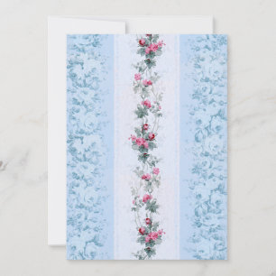 Girly Chic Pink and Blue Roses Card