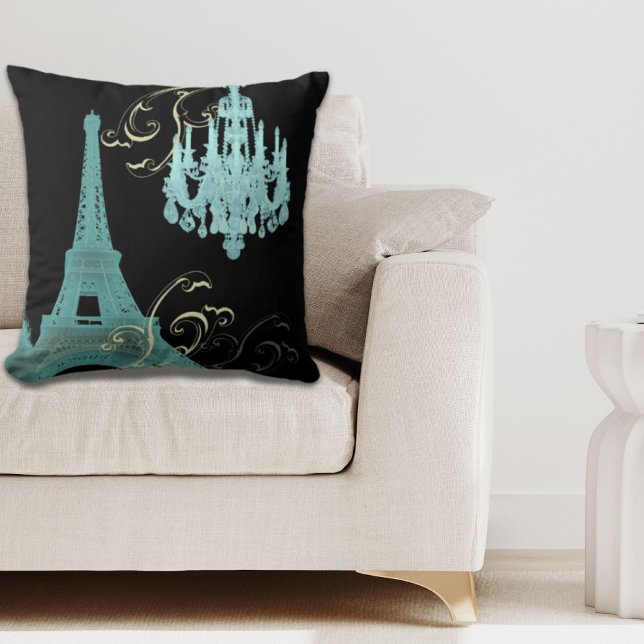 girly chic retro fashion paris eiffel tower cushion (girly chic retro fashion paris eiffel tower throw pillow)