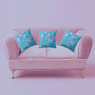 Girly Chic Romantic Soft Blue Aesthetic Cushion