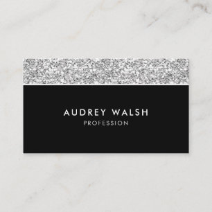 Girly Chic Silver glitter luxury professional Business Card