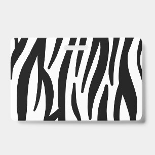 girly chic stylish black white zebra print ID badge
