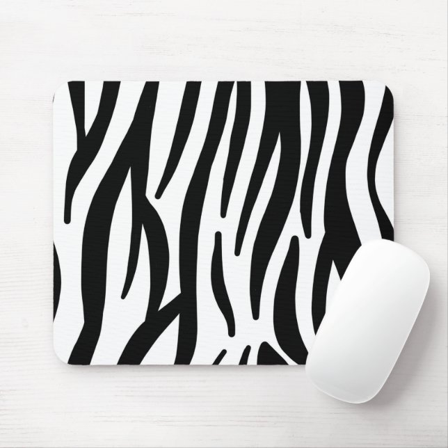 girly chic stylish black white zebra print mouse mat (With Mouse)