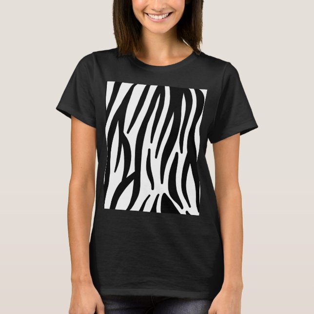 girly chic stylish black white zebra print T-Shirt (Front)