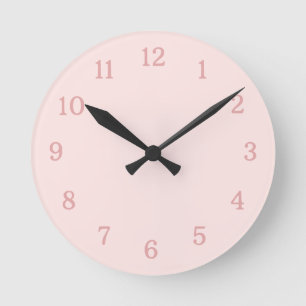 Girly Chic Stylish Blush Pink Round Clock