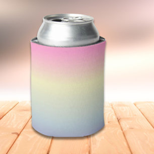 girly chic unicorn pink purple  pastel rainbow can cooler