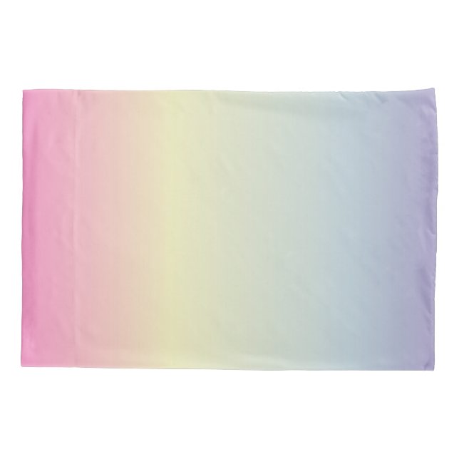 girly chic unicorn pink purple  pastel rainbow pillowcase (Back-Left)