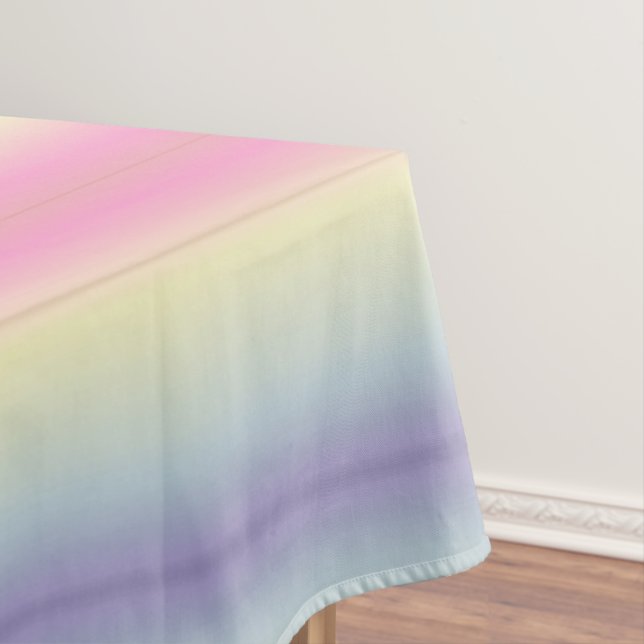girly chic unicorn pink purple  pastel rainbow tablecloth (In Situ)