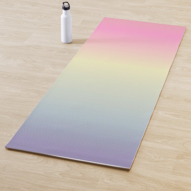girly chic unicorn pink purple  pastel rainbow yoga mat (In Situ)