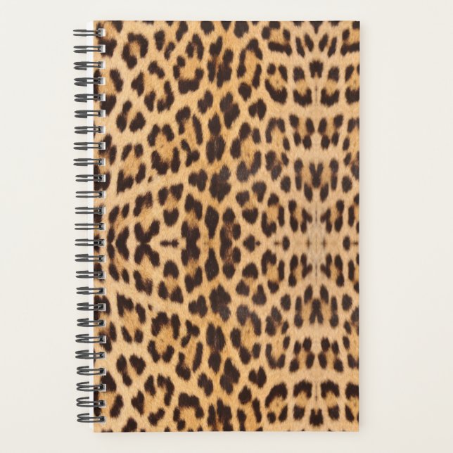 girly chic wild safari animal leopard planner (Front)