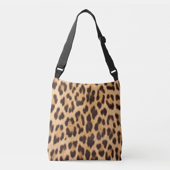 girly chic wild safari fashion leopard print crossbody bag (Front)