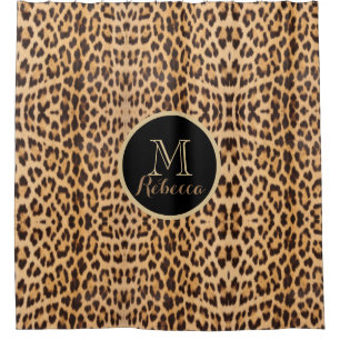 girly chic wild safari fashion leopard print shower curtain