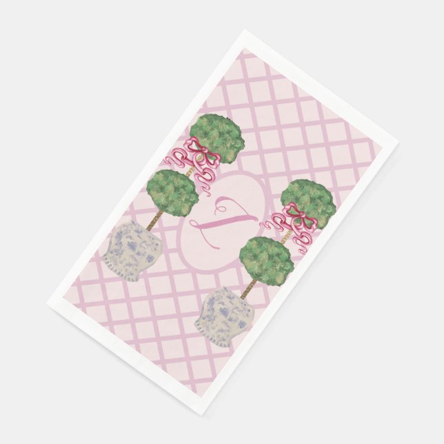 Girly Chinoiserie Ginger Jar Jars Topiary Napkin (Corner)