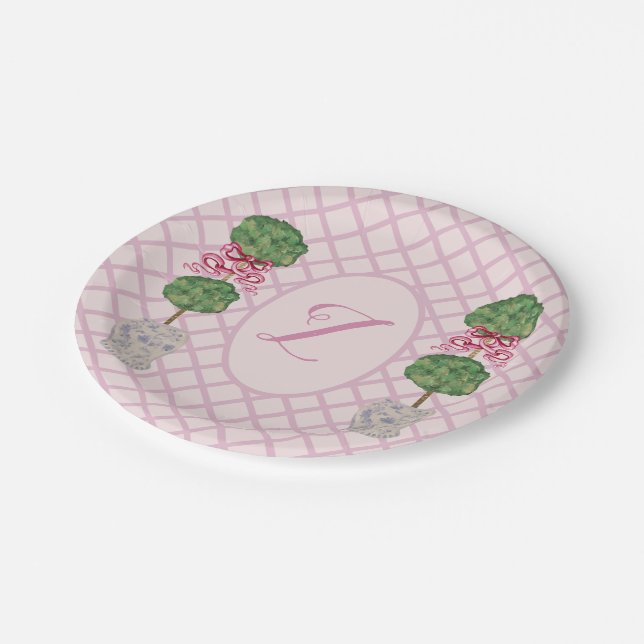 Girly Chinoiserie Ginger Jar Jars Topiary  Paper Plate (Angled)