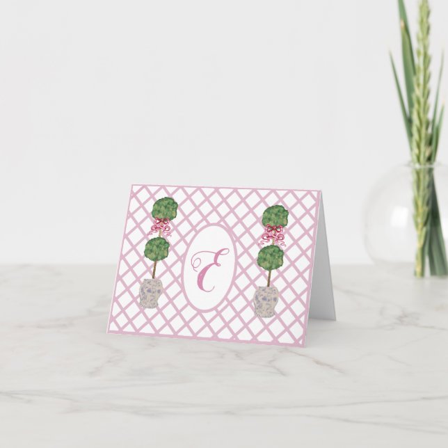 Girly Chinoiserie Ginger Jar Jars Topiary  Thank You Card (Front)