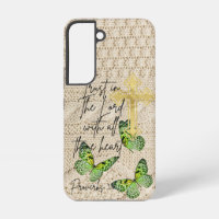 Girly Christian Knitwear Green Butterfly Cross