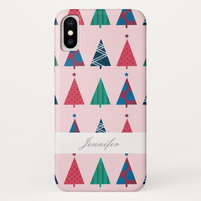 Girly Christmas Tree Holiday Phone Case (Back)