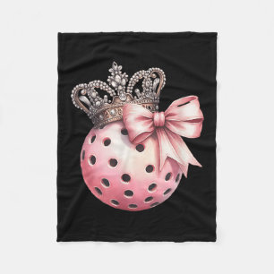 Girly Ckleball Princess Queen Crown For Women  Fleece Blanket