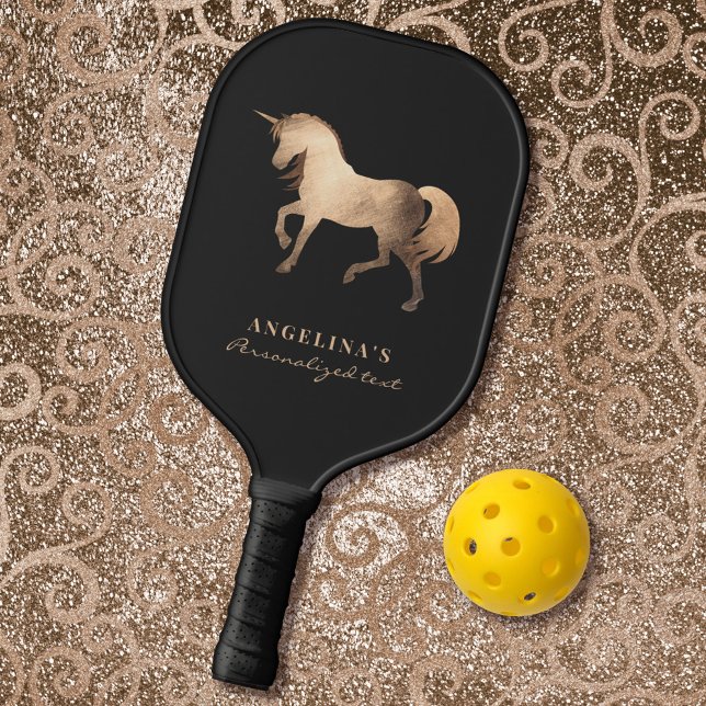  Girly Classy Luxury Rose Gold Foil Custom Unicorn Pickleball Paddle (Creator Uploaded)