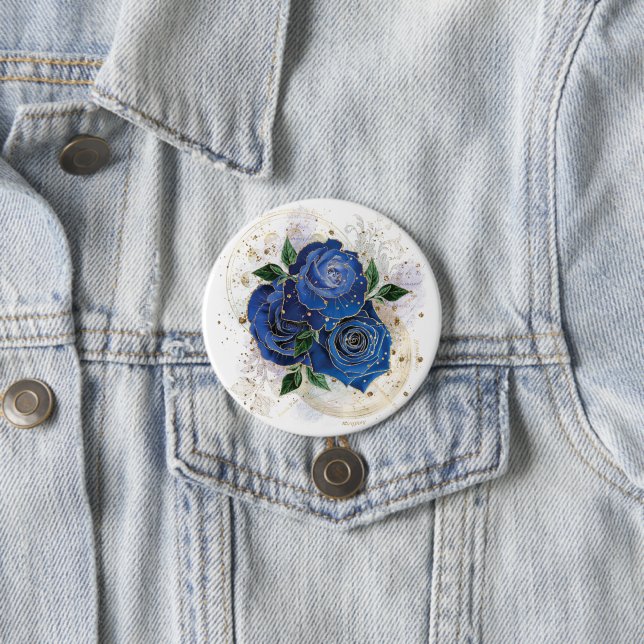 Girly collage - midnight blue  7.5 cm round badge (In Situ)