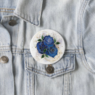 Girly collage - midnight blue 7.5 cm round badge